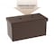 Hastings Home Large Foldable Storage Bench Ottoman, Tufted Faux Leather Cube Organizer Furniture for Home (Brown) 164477LGO - alternate 2